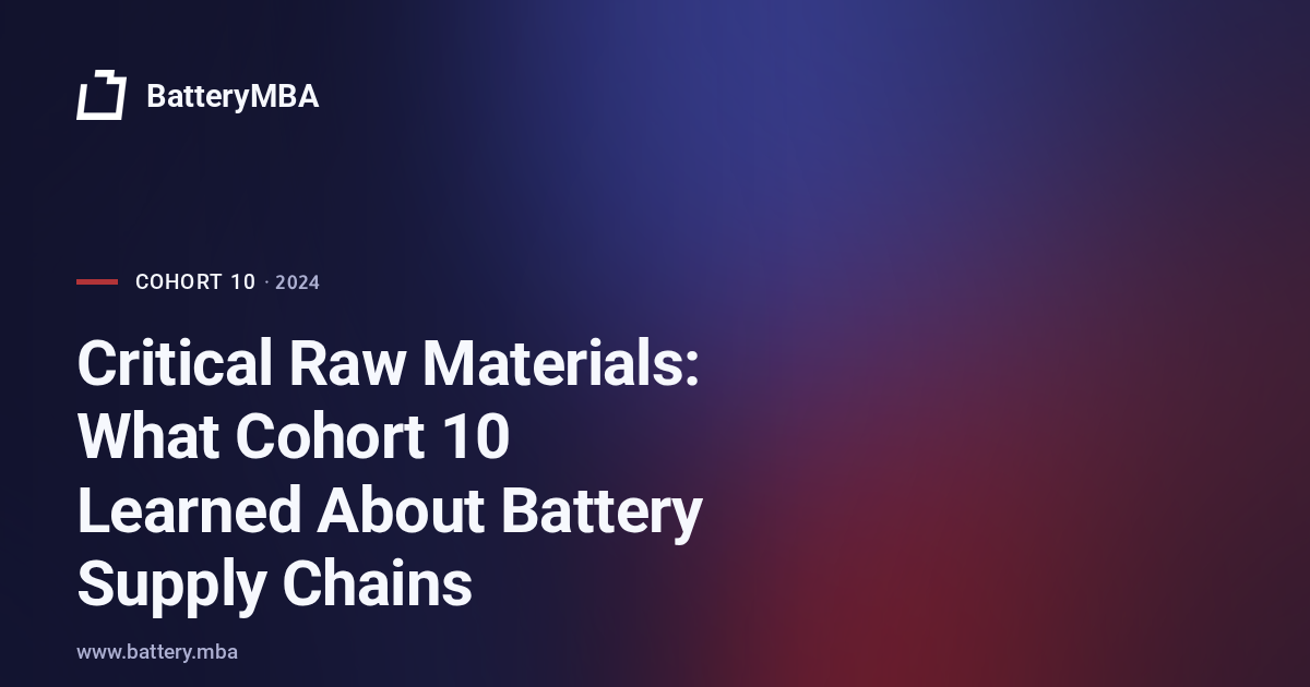 Critical Raw Materials: What Cohort 10 Learned About Battery Supply Chains