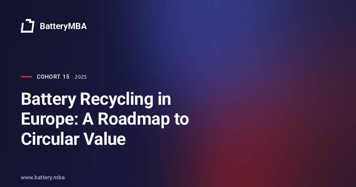 Battery Recycling in Europe: A Roadmap to Circular Value