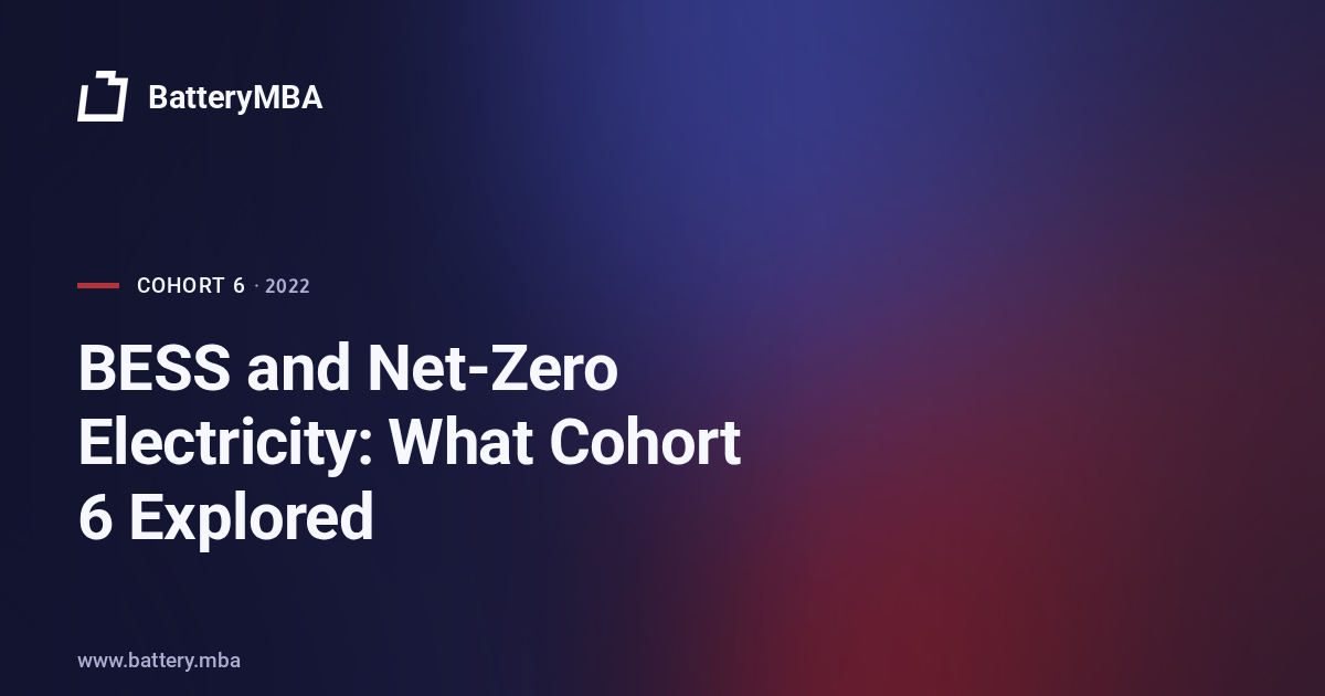 BESS and Net-Zero Electricity: What Cohort 6 Explored