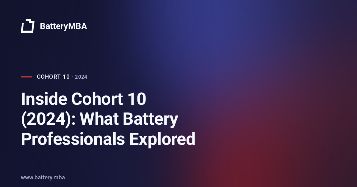 Inside Cohort 10 (2024): What Battery Professionals Explored
