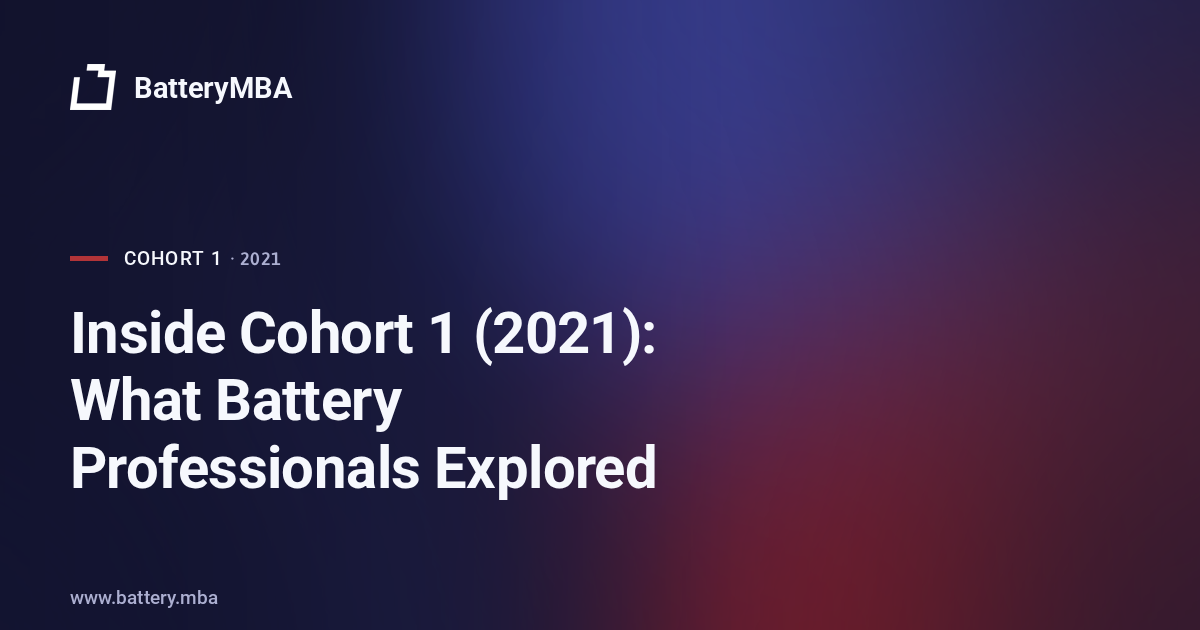 Inside Cohort 1 (2021): What Battery Professionals Explored