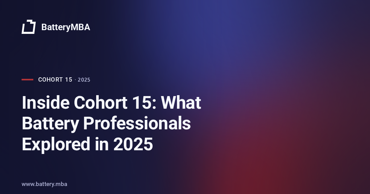 Inside Cohort 15: What Battery Professionals Explored in 2025