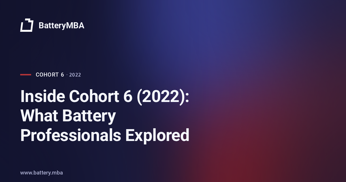 Inside Cohort 6 (2022): What Battery Professionals Explored