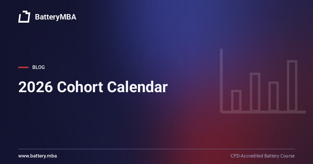 BatteryMBA 2026 cohort calendar: pick your start date
