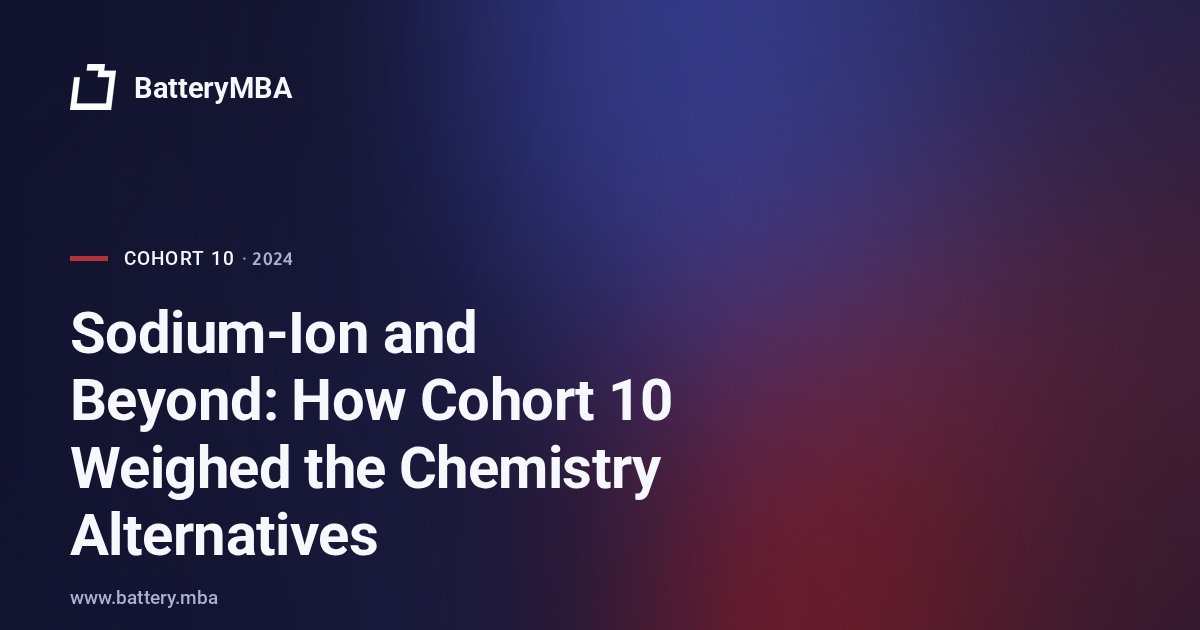 Sodium-Ion and Beyond: How Cohort 10 Weighed the Chemistry Alternatives