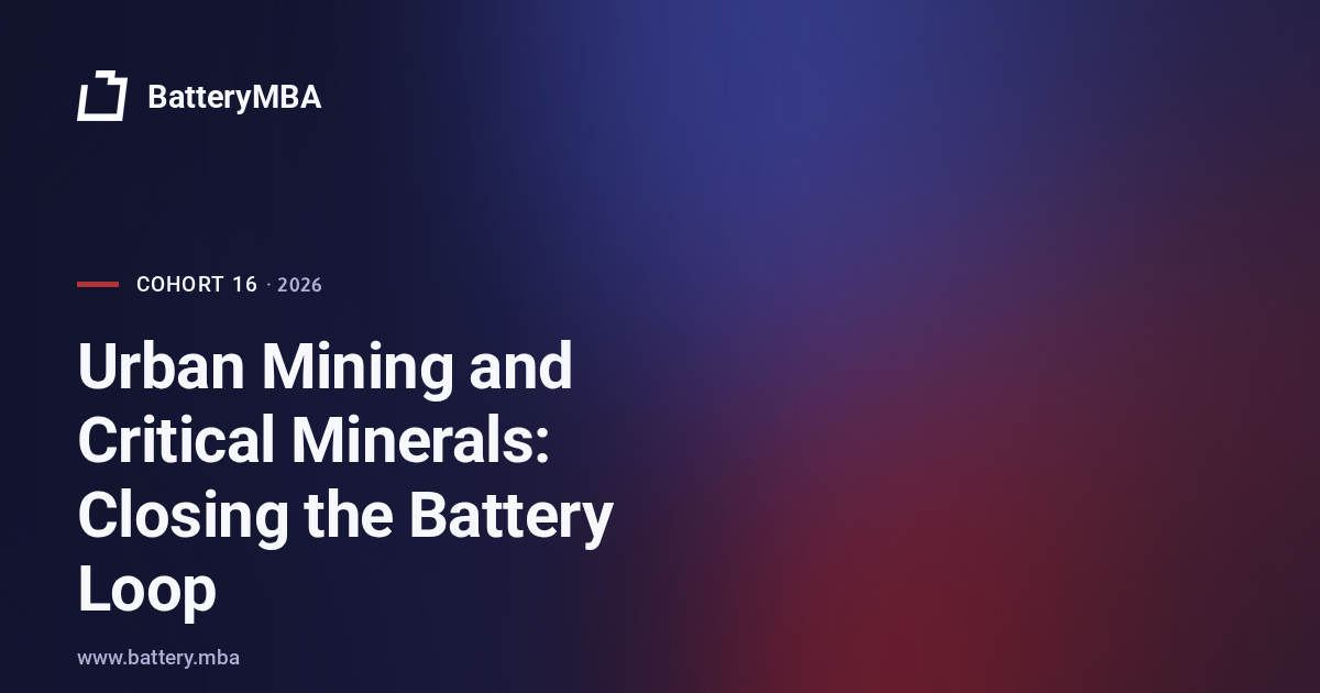 Urban Mining and Critical Minerals: Closing the Battery Loop